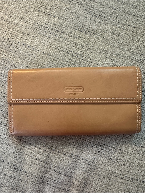 Coach Handbags - Coach Saddle Brown Leather Fold Wallet